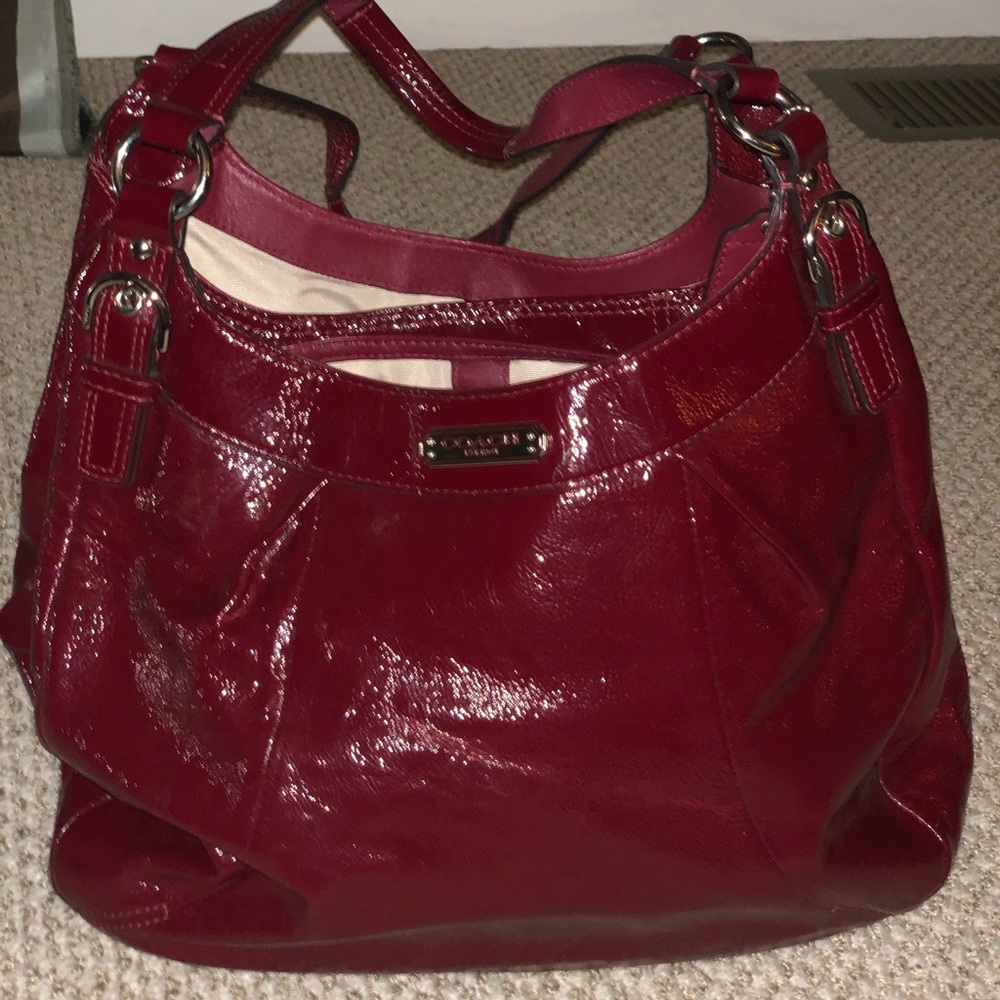 Red coach shoulder bag